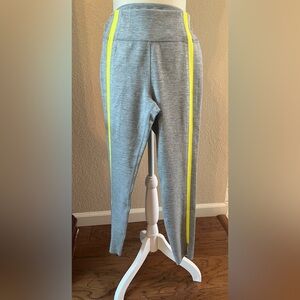Gray Women’s athletic wear Bottoms with Yellow Stripe